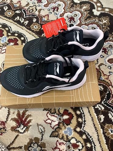 Кроссовки Li-Ning для бега и фитнеса - Цвет: черный верх, белая — 1