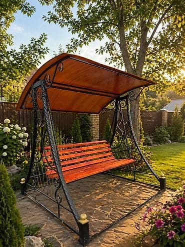 садовые мебели: Садовые качели Металл, Со спинкой, С крышей — 4