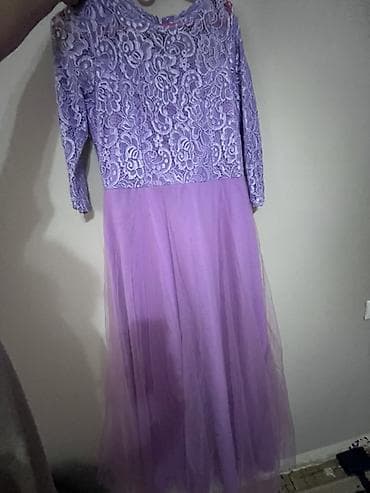 юбка: Вечернее платье, Пышное, Длинная модель, Фатин, С рукавами, L — 2