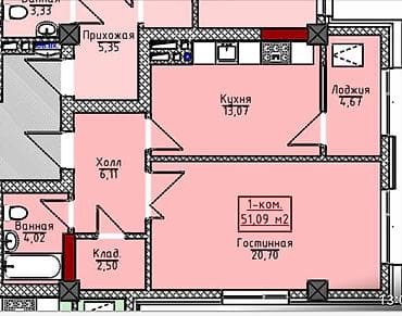 квартира васток: 1 комната, 52 м², Элитка, 11 этаж, Готовая ПСО (под самоотделку) — 2