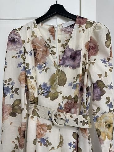 нежный: Повседневное платье, Китай, Лето, Длинная модель, Лен, M — 1