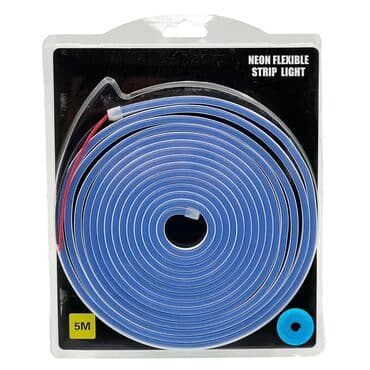 Неоновая светодиодная лента 5м 12V IP67 цвет синий Гибкий