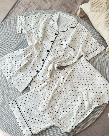 джинсова сорочка: Пижама, Муслин, Китай, На пуговицах, 2XL, M, L — 9