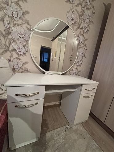 столешницы: Туалетный столик, С зеркалом, цвет - Белый, ЛДСП — 7
