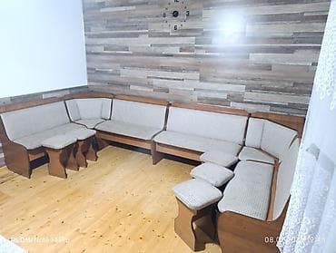 Офис эмереги: Ашкана үчүн жумшак бурчек, Жыгач, түсү - Саргыч боз — 6