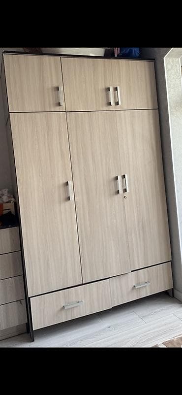 Эмерек гарнитурлары: Спальный гарнитур в современном стиле, цвет «дуб сонома» с контрастной — 2