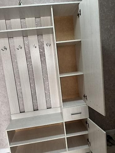 azbuka doma: Гарнитур для прихожей, Б/у, Шкаф, Тумба, Зеркало, ДСП, Самовывоз, Платная доставка, цвет - Бежевый — 5