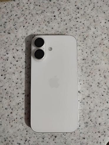 IPhone 16, Б/у, 128 ГБ, Белый, Защитное стекло, Чехол, Коробка, 100 %