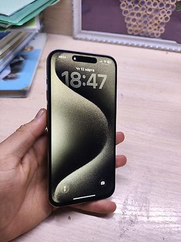 Apple iPhone: IPhone 15 Pro Max, Б/у, 256 ГБ, Natural Titanium, Кабель, 86 % — 2