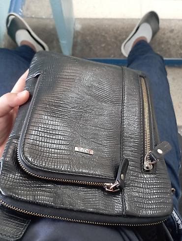 sling bag: Мужская сумка БУТУН через плечо (слинг/кросс-боди) - Материал: черная — 3