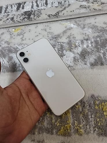 IPhone 11, Б/у, 64 ГБ, Белый, Чехол, Кабель, 100 %