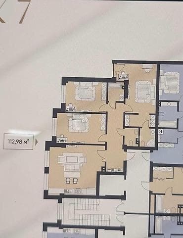 вилл: 3 комнаты, 113 м², Орто-Сай с. Элитка, 2 этаж, ПСО (под самоотделку) — 2