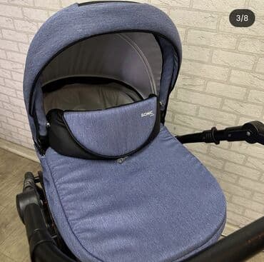 где купить колеса на коляску: Коляска, цвет - Голубой, Б/у — 2