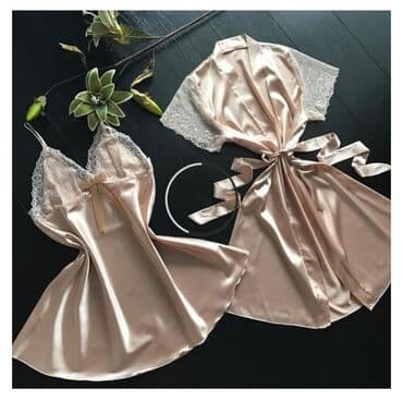 белая ночная сорочка: Стильная Пижамки Ткань атлас Качество люкс . Доставка по городу — 5