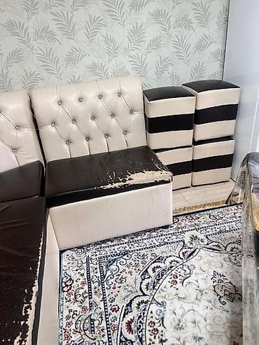 угловой диван с ящиком: Кухонный мягкий уголок, Другой материал, цвет - Коричневый — 1