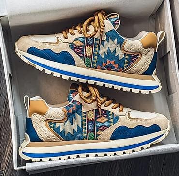 спец батинки: Кроссовки с этническим принтом - Дизайн: комбинированный верх с — 1