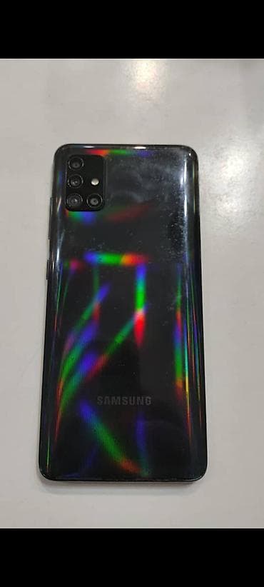 смарт: Samsung Galaxy A51, Б/у, 64 ГБ, цвет - Черный, 2 SIM — 1