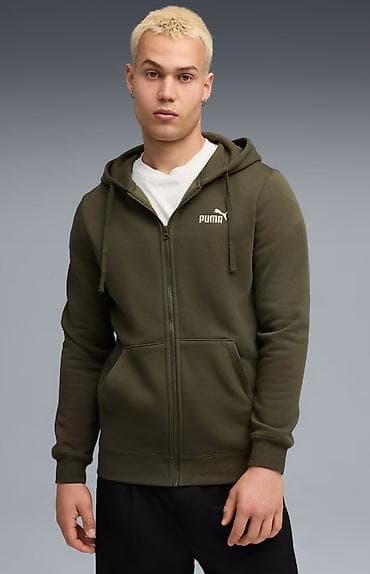 Мужская толстовка, L, Puma, Новый, цвет - Зеленый, Самовывоз, Платная доставка