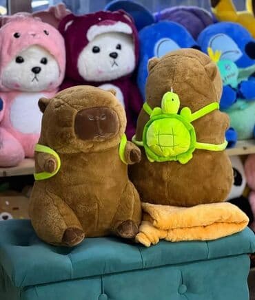 плюшевый мишка большой цена: Мягкая игрушка капибара 50 см (без пледа) Очень милая и мягкая — 2