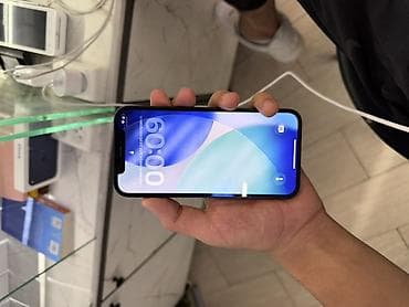 mini iphone: IPhone 12, Б/у, 128 ГБ, Черный, Защитное стекло, Чехол, 75 % — 1
