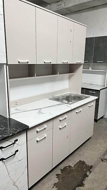 фасады кухонной мебели: Кухонный гарнитур, цвет - Белый, ДСП — 2