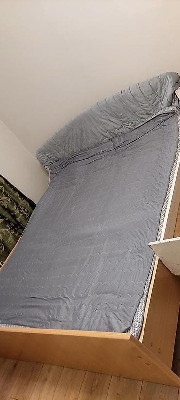 мебель для дачи: Спальный гарнитур, Б/у, Двуспальная кровать, Шкаф, Комод, МДФ, Самовывоз, цвет - Бежевый — 2