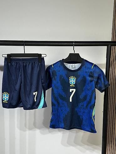 world cup: Детский футбольный комплект в стиле сборной Бразилии: футболка и — 1