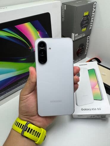 наушники комп: Samsung Galaxy A56, Новый, 256 ГБ, цвет - Белый, В рассрочку, 1 SIM, 2 SIM, eSIM — 4