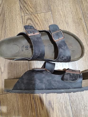 шлеп: Сандалии Birkenstock Arizona, размер 42 (270 мм), сделаны в Германии — 1