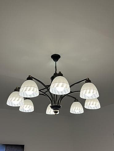 Люстры: Потолочная люстра на 8 плафонов - Классический дизайн с элементами — 1