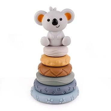 magic box: Развивающий набор для малышей: силиконовая пирамидка «Коала» + мягкие — 3