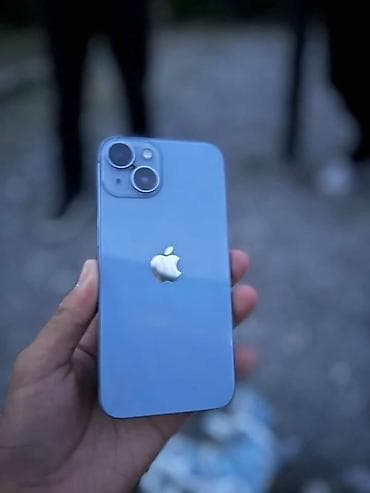 aoc 24: IPhone 14, Б/у, 128 ГБ, Голубой, Зарядное устройство, Защитное стекло, Кабель, 100 % — 1