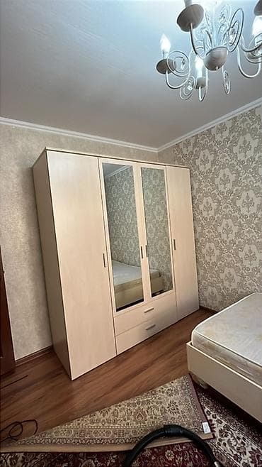 спальный гарнитур ош: Спальный гарнитур, Б/у, Односпальная кровать, Шкаф, ДСП, Самовывоз, цвет - Бежевый — 1
