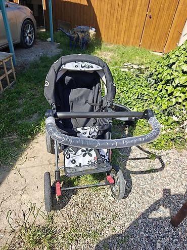 детские коляски 2 в 1: Коляска, Другой бренд, цвет - Черный, Б/у, Бесплатная доставка — 3