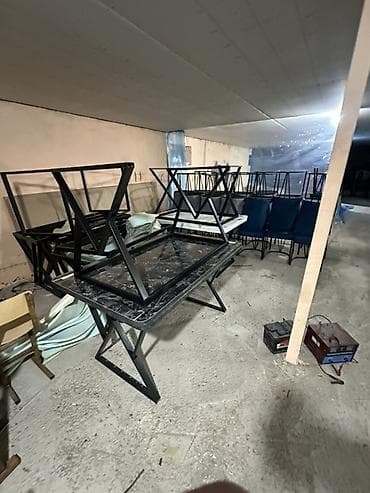 Кийимге кам көрүү жана сактоо: Ашкана үстөлү жана отургуч, түсү - Көк — 2