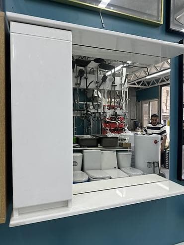 Шкаф для ванной, С зеркалом, Другой материал