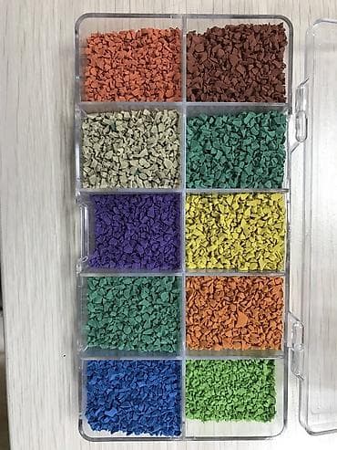 сырая резина: Резиновая крошка Эпдм крошка, Каучуковая крошка ЭПДМ(цветная), фракция — 2