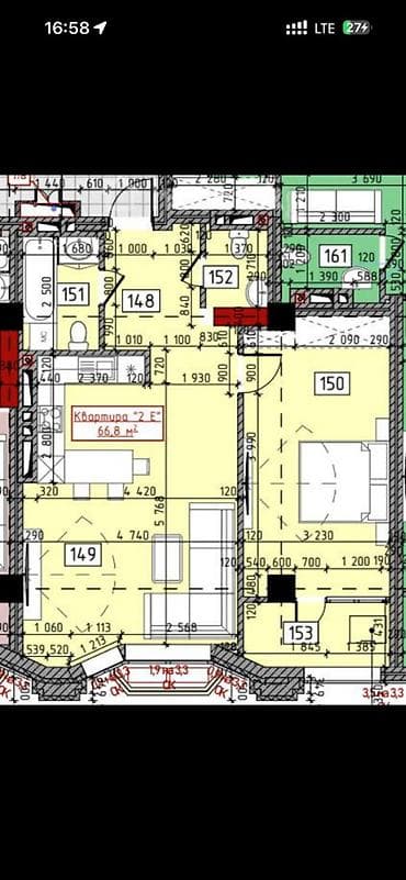 Квартиры: 2 комнаты, 66 м², Элитка, 10 этаж, Готовая ПСО (под самоотделку) — 6