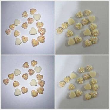 в единственнои экземпляре: Кабошон "Сердце", цвет белый, размер 12 мм, цена за 1 шт — 2