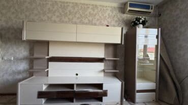 матрасы реставрация: Гарнитур для зала, Б/у, Тумба под ТВ, цвет - Бежевый — 1