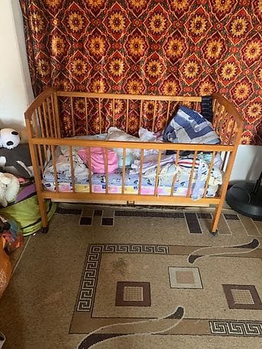 детский карават: Детская деревянная кроватка - Материал: массив дерева, натуральный — 2