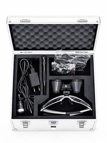 Нитриловые перчатки: СТОМАТОЛОГИЧЕСКИЙ БИНОКУЛЯР С LED-ПОДСВЕТКОЙ • Увеличение: 3.5× • — 1