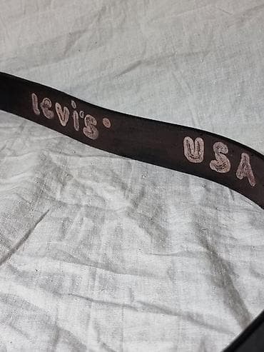 ремень синий: Ремень, LeviS, Материал: Натуральная кожа, Мужские, Новый — 8