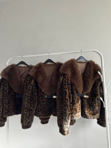 Шуба, Короткая модель, Леопардовый принт, L