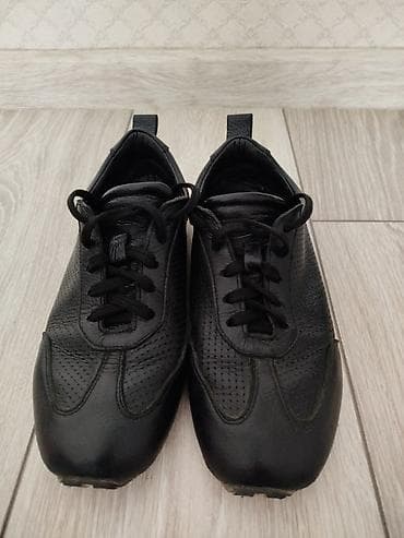nike react: Женские кожаные кеды(кэжуал/спортивный стиль) - Цвет: черный, матовая — 5