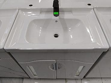 Тумбы и подставки для телевизора: Тумба для ванны, Новый, С раковиной, цвет - Белый — 4