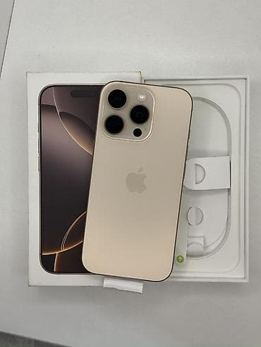 IPhone 16 Pro, Б/у, 128 ГБ, Desert Titanium, Коробка, 91 %