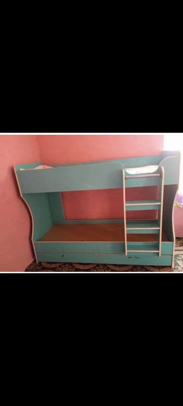 Двухъярусная детская кровать, ЛДСП, цвет - Синий