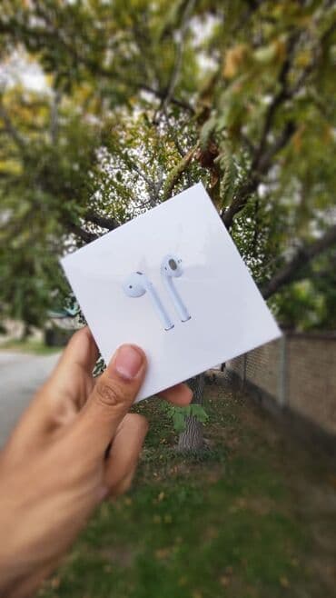 аирподсы оригинал: Каптагычтар, Apple, Жаңы, Электр зымсыз (Bluetooth), Классикалык — 1