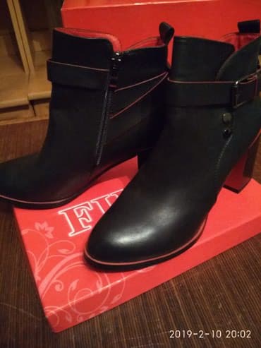 Айымдардын бут кийими: Ботинки (женские) новые .размер -37-38. Цвет чёрныйс красным — 2